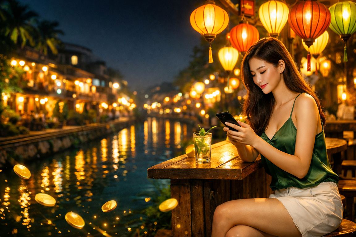 Người Hà Nội xem kèo thể thao trực tuyến vào buổi tối tại khu chợ đêm sầm uất