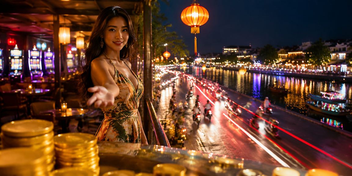 Người dùng tại Hội An xem kèo bóng đá trên điện thoại trong quán cà phê buổi sáng